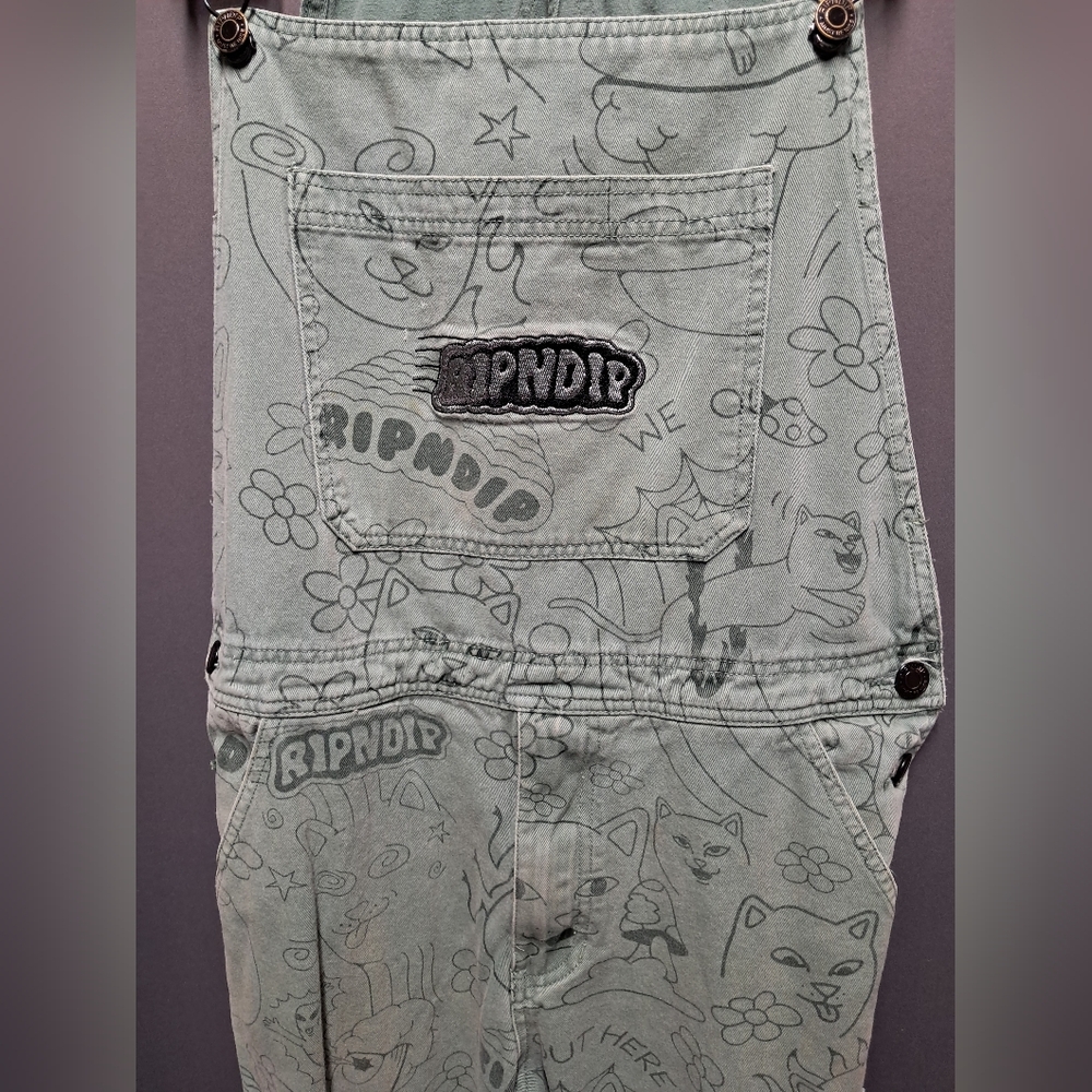 Rip N Dip Scribble Print Overalls Size 32 - Picture 7 of 7